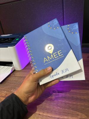 Agenda 2025 Personalizada Capa Dura E Wire-o 15x21 4x4 HotStamping Capa dura, Wire-O 