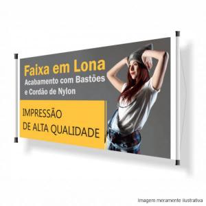 Banner Lona 280g  4x0 - UV Brilho Madeira e cordinha 