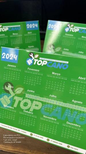 Calendario de Mesa PVC 5x5 4x0  Corte reto 250 gr