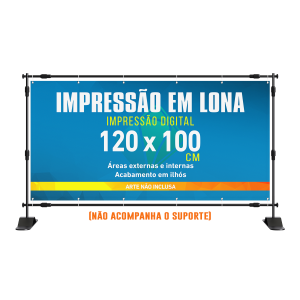 Lona Impressa Lona 280g  4x0 - EcoSolvente Brilho Reforço e Ilhós 